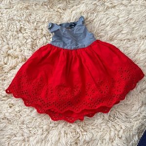 GAP Red & Gray Girls' Casual Dress